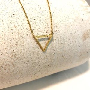 Gold triangle necklace